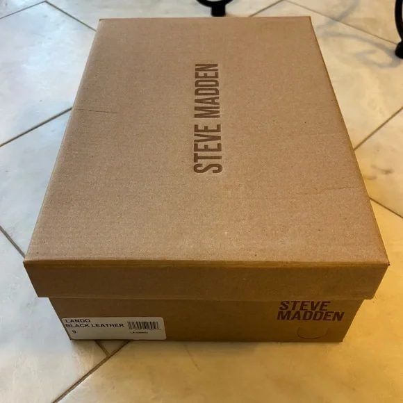 NWT Steve Madden Lando Black Leather Loafers - Picture 3 of 6